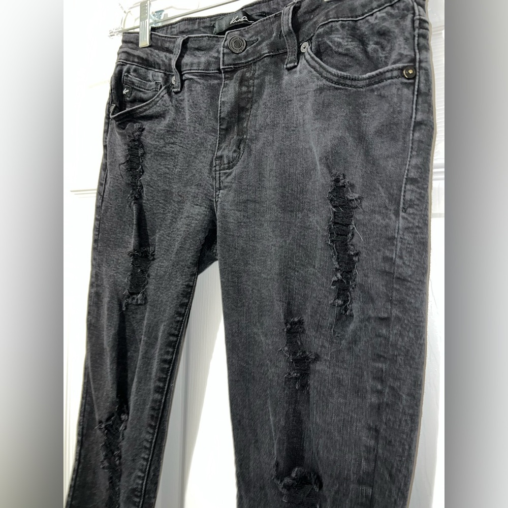 Kancan distressed black cropped jeans size 7/27 - Picture 4 of 10